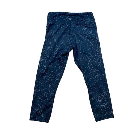 GUC Lululemon Run Inspire Crop Leggings Women's Size 6‎ Black, Gray - Picture 1 of 4